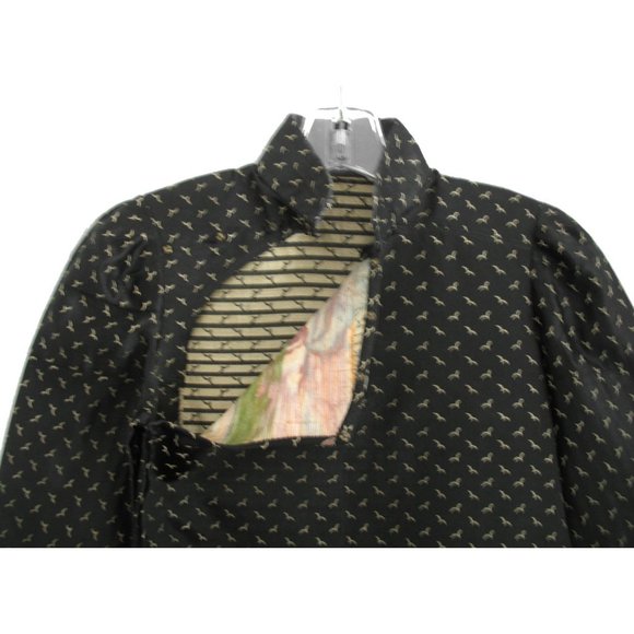 Vintage Cheongsam Embroidered Black Dress Satin XS/S - Picture 4 of 7